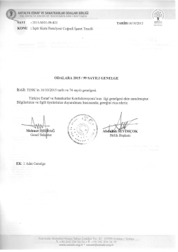 fñ ANTALYA ESNAF ve sANATKAnLAR onALAııı BİRLİĞİ A`Ü`M*