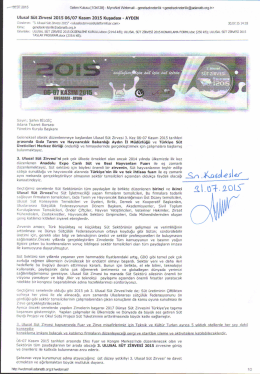 Ulusal Süt Zirvesi 2015 06107 Kasım 2015 Kuşadası