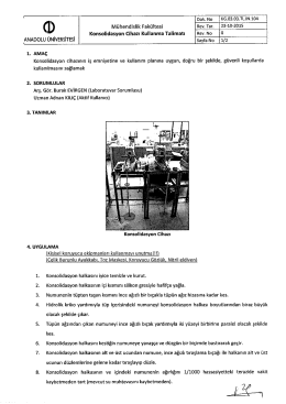 KG.03.03.TL.IN.104 Konsolidasyon Cihazı Kullanma Talimatı