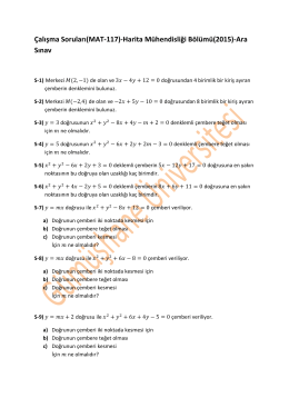 Çalışma Soruları(MAT-117)-Harita Mühendisliği Bölümü(2015)
