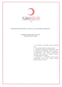 TEKSTİL FERMUARı (vELCRo) TEKNİK şARTNAMEsi