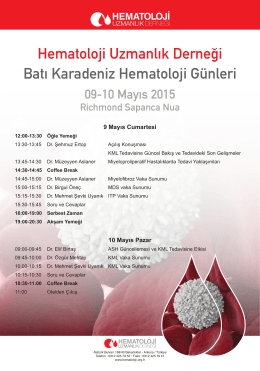 Hematoloji Uzmanlık Derneği Batı Karadeniz Hematoloji Günleri 09