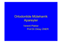 Ortodontide Hareketli Apareyler