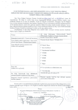 İhra&ccedil; Belgesi - AE Arma