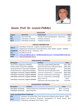 Assist. Prof. Dr. Levent PARALI