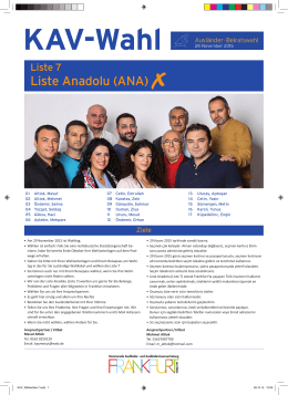 Liste Anadolu (ANA) - Arbeitsgemeinschaft der Ausländerbeiräte in