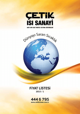 &Ccedil;etik Kazan Genel Fiyat Listesi