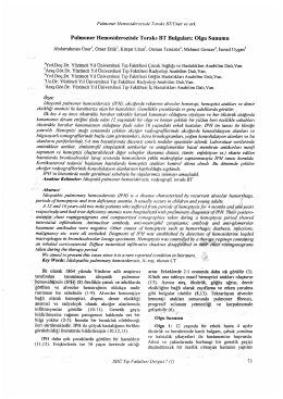 Pulmoner Hemosiderozisde Toraks BT Bulguiları: Olgu Sunumu