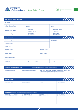 Etkinlik Ara&ccedil; Talep Formu