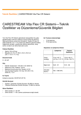 CARESTREAM Vita Flex CR Sistemi—Teknik Özellikler - İnter-Med