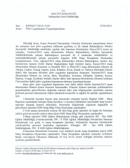 Maliye Bakanlığı 27.05.2015 tarih ve 5103 sayılı yazısı