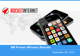 9M 2015 - Rocket Internet