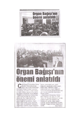 Organ Bağışı`nın Önemi Anlatıldı (Soma Olay, 10.11.2015)