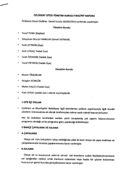 Önceki Dönem Yönetimin Faaliyet Faporu