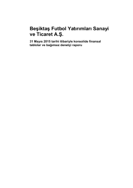 Beşiktaş Futbol A.Ş. 31.05.2015 Denetim Raporu