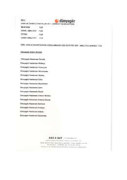 8) D&uuml;nya G&ouml;z İndirim Bilgisi