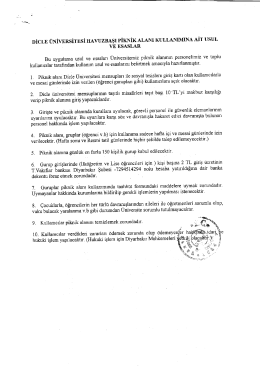 DİCLE ÜNİVERSİTESİ HAvUzBAşı PİKNİK ALANI KULLANIMINA