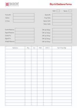 Ölçü ve ebatlama formunu elle doldurun