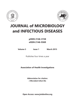 JOURNAL of MICROBIOLOGY and INFECTIOUS DISEASES