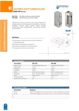 ELEKTRİKLİ KİLİT KAnsıLıKLAnı - Netatek Güvenlik Teknolojileri