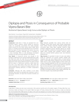 Diplopia and Ptosis in Consequence of Probable Vipera Barani Bite