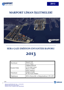 2013 - Marport Liman İşletmeleri Ticaret ve Sanayi A.Ş.