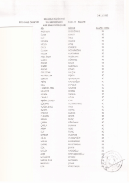 staj ıı eczane ara sınav sonu&ccedil;ları 25.11.2015 17:18:38