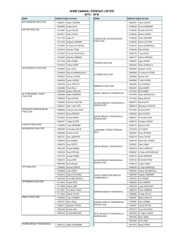 kısmi zamanlı öğrenci listesi 2015 - 2016