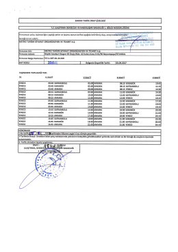 zAMAN TARİFE oNAY çİzELGEsİ I