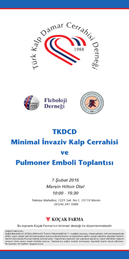 TKDCD Minimal İnvaziv Kalp Cerrahisi ve