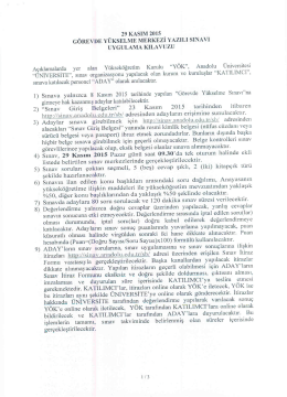 g&ouml;revde y&uuml;kselme merkezi yazılı sınav uygulama kılavuzu