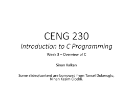 CENG 230 Introduction to C Programming