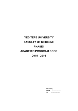 phase ı - academıc program book 2015-2016