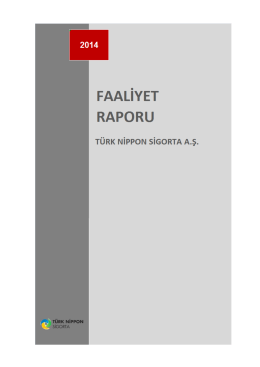 2014 Faaliyet Raporu - Türk Nippon Sigorta