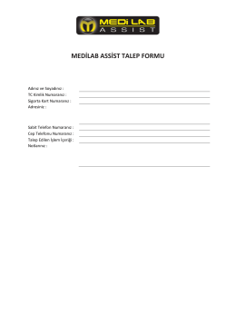 Talep Formu PDF - Medilab Assist