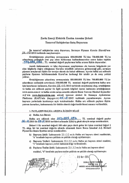 Zorlu Enerji Tasarruf Sahiplerine Satış Duyurusu