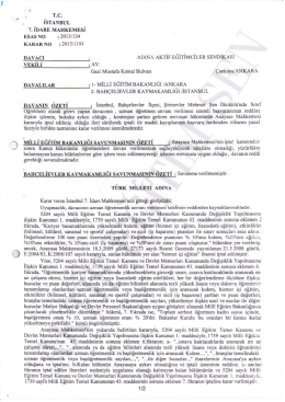 2013/134-Uzman Öğretmen Unvanı verilmesi ile ilgili karar (İstanbul)
