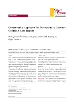 Conservative Approach for Postoperative Ischemic Colitis: A Case