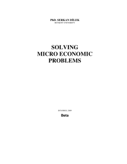 SOLVING MICRO ECONOMIC PROBLEMS