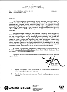 AYAZAĞA IŞIK LİSESİ HAZIRLIK SINIFI YETERLİK SINAVI pdf