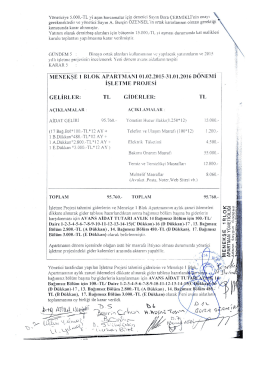 Menekşe 1 Blok Apartmanı 01.02.2015