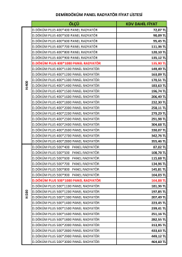 demirdöküm panel radyatör fiyat listesi