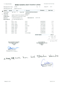 MEMUR sENDiKA AiDATı TEVKİFAT LisTEsi