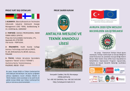 Proje Broşürü - Antalya Mesleki ve Teknik Anadolu Lisesi