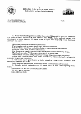 sayı:18839503/934.01.07- Tarih. Konu: DOGRUDAN TEıvııN