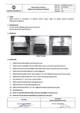 KG.03.03.TL.IN.111 Dijital Terazi Kullanma Talimatı
