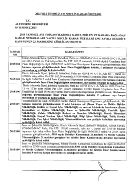 2015 yılı temmuz ayı meclis karar &ouml;zetleri