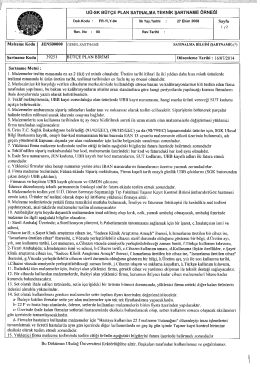 uü-sK BÜTÇE PLAN sATıNALMA TEKNİK şARTNAME öRNEĞi