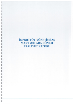 YK faliyet raporu 31.03.2015