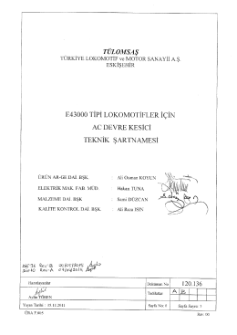 E43000 TİPİ LOKOMOTİELER İ&Ccedil;İN Ac DEVRE KESİCİ